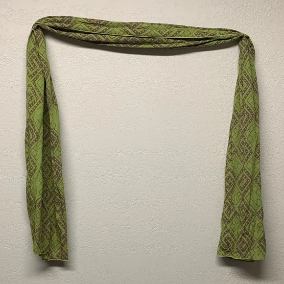 Noa Noa Green and Brown Geometric Scarf - Picture 1 of 3